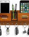 Wall Mount Mobile Phone Holder During Charging and Key Holder, Home Organization Storage