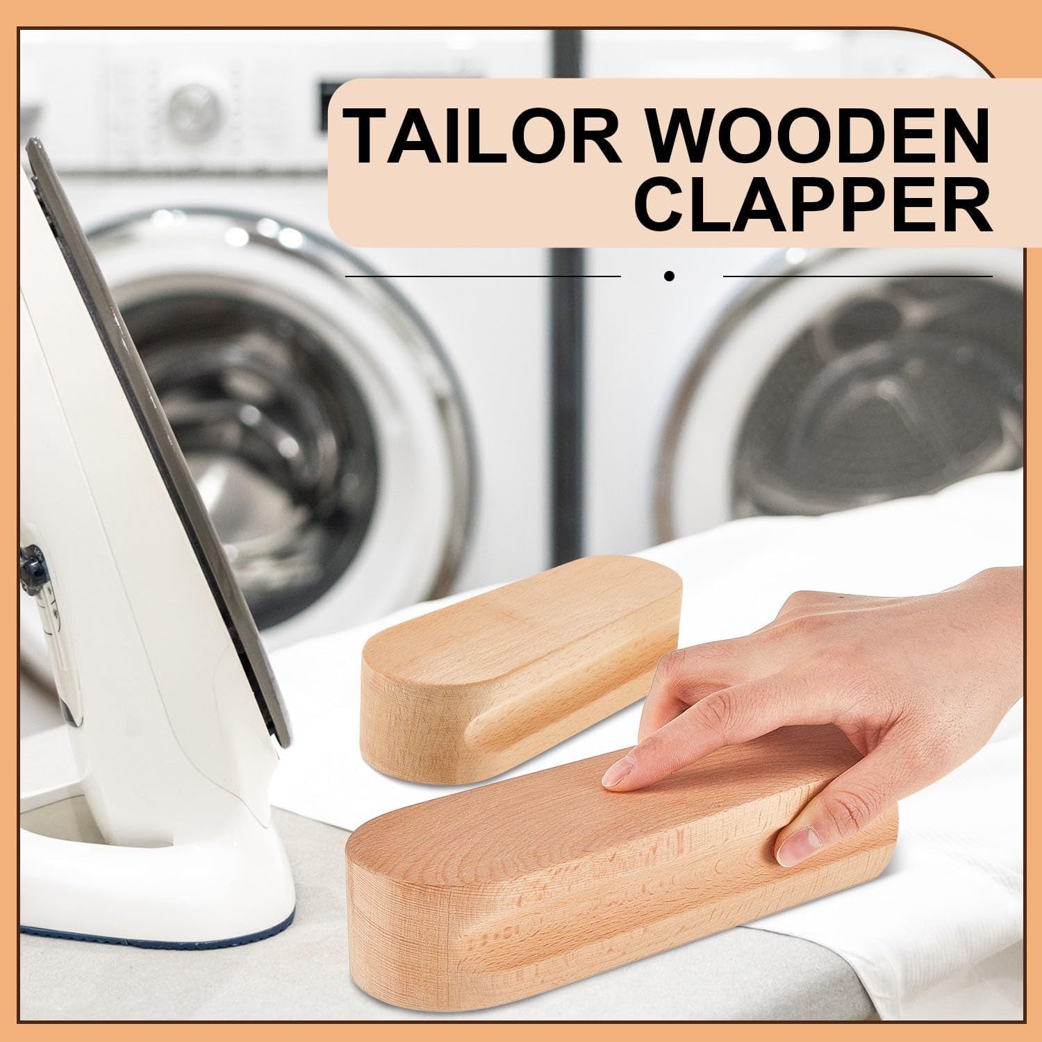 2 Pcs Beech Wood Tailors Clapper Wooden Clapper Sewing Tool Steam Iron Tailor Wooden Clapper for Sewing Quilting Ironing (7 Inch)