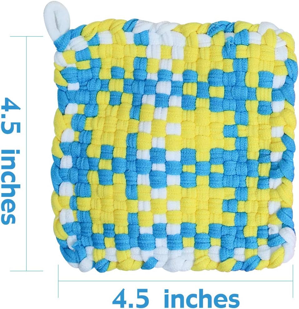 Weaving Loom Kit Toys for Kids and Adults, Potholder Loops Crafts for Girls Ages 6 7 8 9 10 11 12, 7&quot; Pot Holder Loom Knitting Kits and Gifts for Kids and Beginners, Make 6 Masterpieces