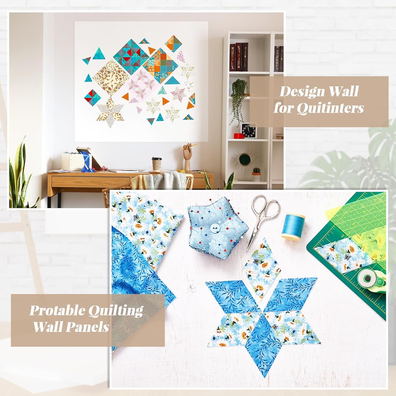 2 Pieces Quilt Design Wall Fabrics 72 in X 60 in Fabrics for Quilters Design Wall Quilting Wall Fabric Sewing Quilting Supplies for Quilt Fabrics Craft Sew Display Wall Double Sided Fleece