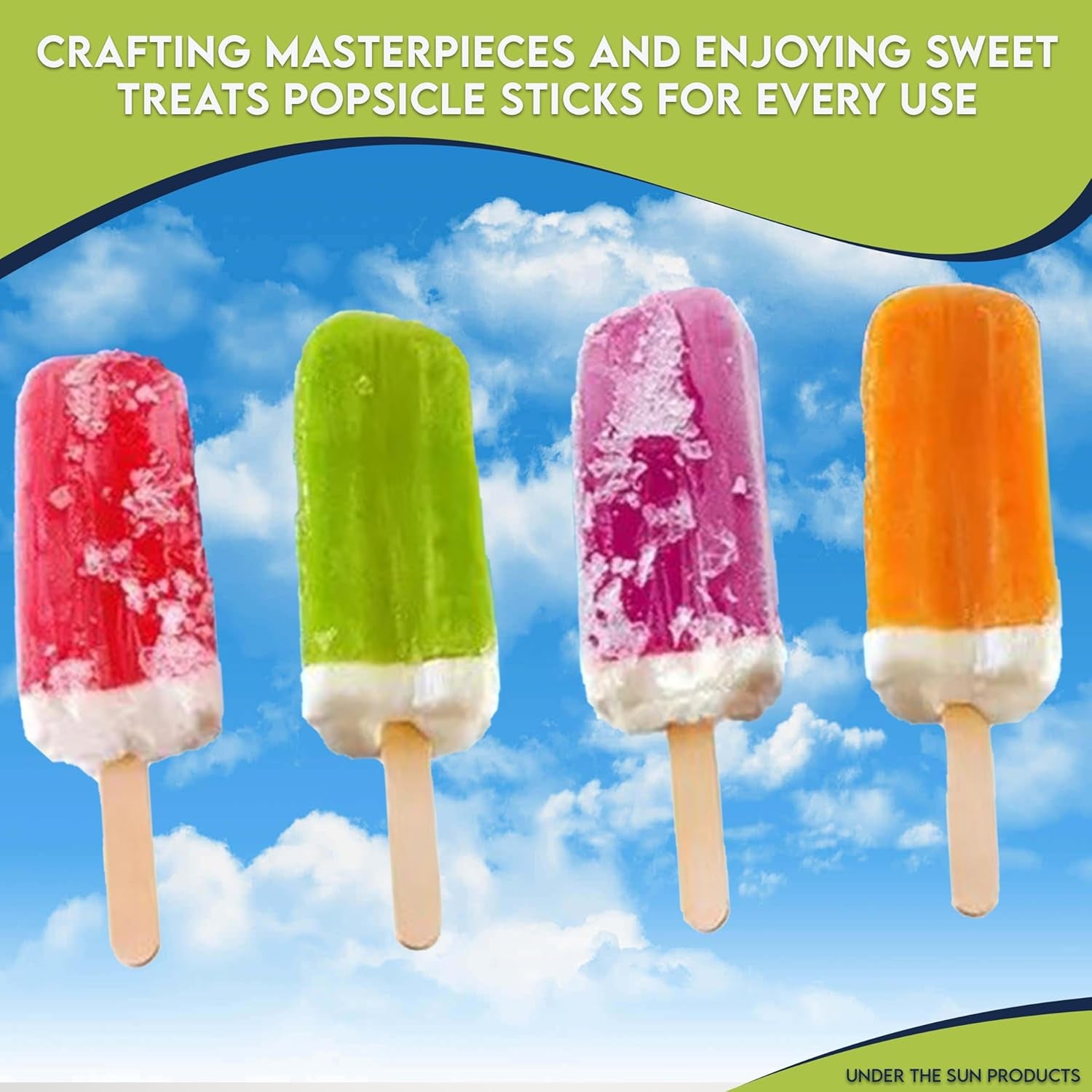 4.5" Natural Wooden Popsicle Craft Sticks - Package of 200Ct (Traditional Plain - 4.5")