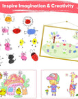 16 Pack Washable Ink Pads for Kids, 7" Large round Stamp Pads for Finger Painting Rubber Stamps
