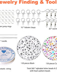 Total 48000Pcs Size 2Mm Seed Beads for Jewelry Making,12/0 Tiny Craft Beading Kit Set,260Pcs Letter Alphabet Beads with Elastic String,Earring Hooks and Claw Clasps