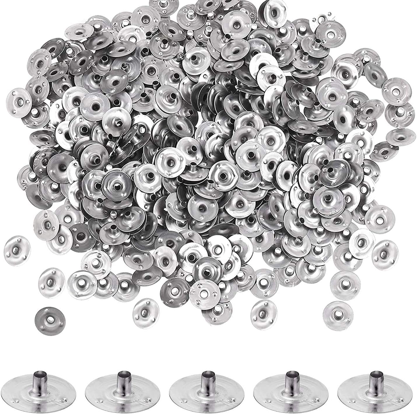 Candle Wick Tabs 300Pcs Metal Candle Wick Sustainer Tabs for Candle Making and Candle DIY (12.5Mm/ 0.5Inch)
