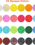 Total 48000Pcs Size 2Mm Seed Beads for Jewelry Making,12/0 Tiny Craft Beading Kit Set,260Pcs Letter Alphabet Beads with Elastic String,Earring Hooks and Claw Clasps
