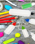 12 Pcs 1 Ounce Precision Tip Applicator Bottles, 30ML Needle Tip Glue Bottles for DIY Paper Quilling Craft, with 2 Mini Funnel, White Lids