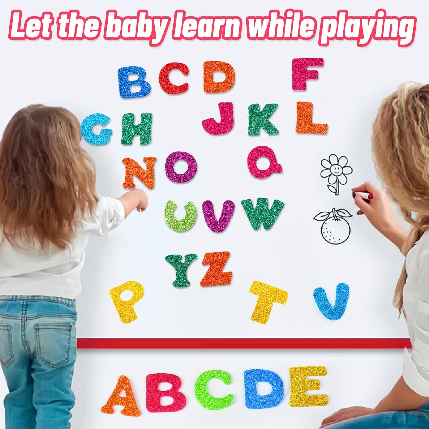 260Pcs Glitter Letters Stickers Foam Alphabet Stickers, 10 Sets 1.5 Inch Self-Adhesive A-Z Foam Letter Stickers Crafts Supplies Stickers for Kids School Project Party Decorations,10 Colors