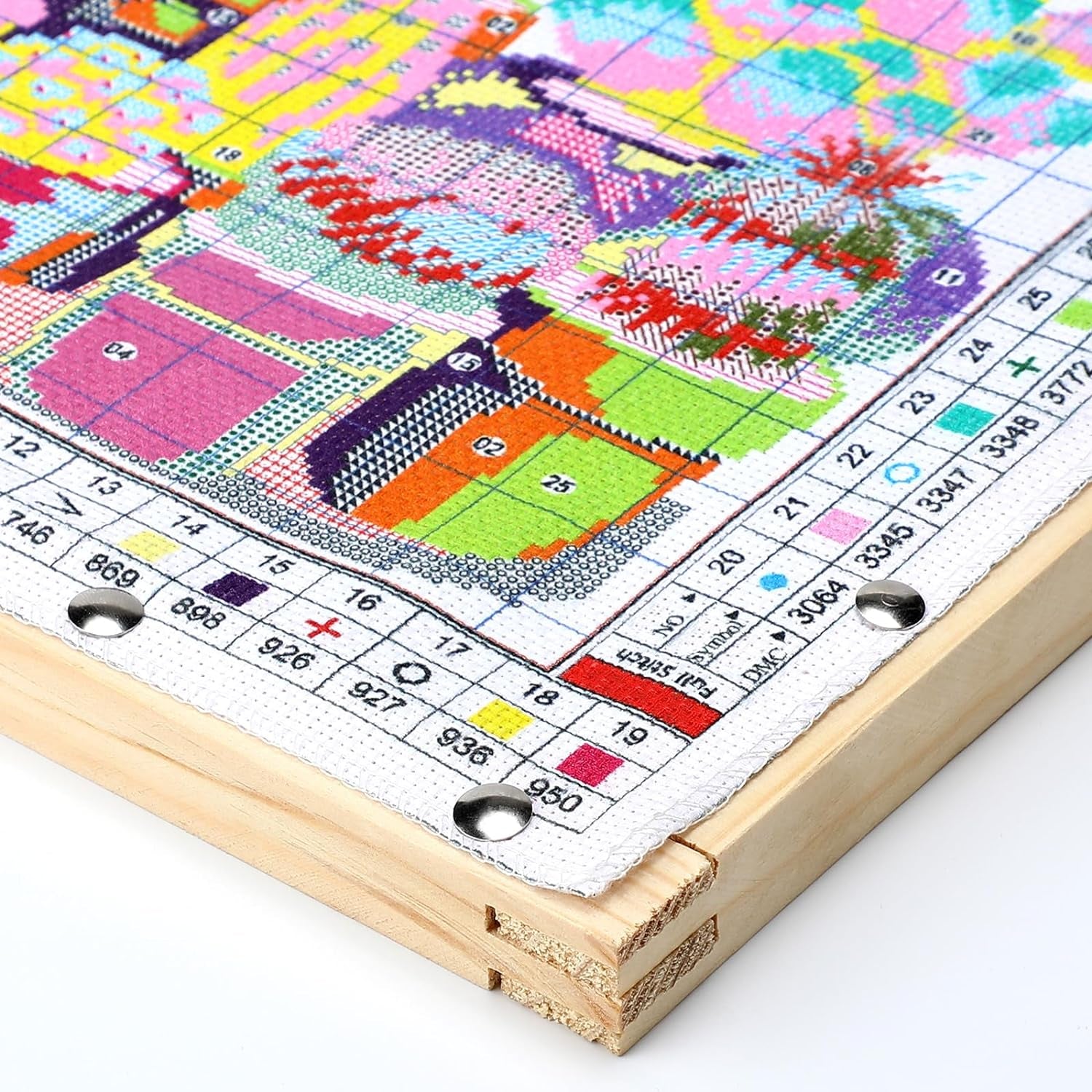 6 Sets Stretcher Bars for Needlework 6 Sizes Regular Stretcher Bars Wooden Canvas Stretcher Bars for Needlepoint Embroidery Stitch Frame Set Bundle with Crafts