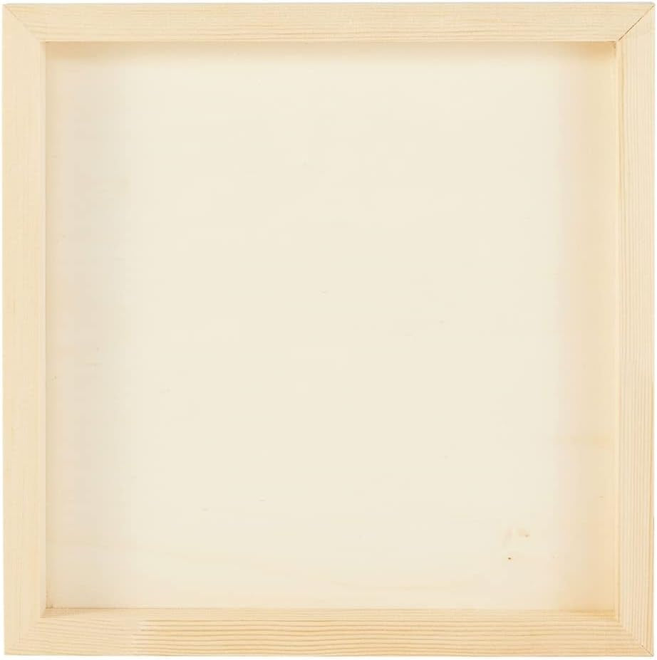 6 Pack 10X10 Wood Panels for Painting, Unfinished Wood Canvas Boards, 0.83" Deep Cradle Artist Wall Canvases for Crafts