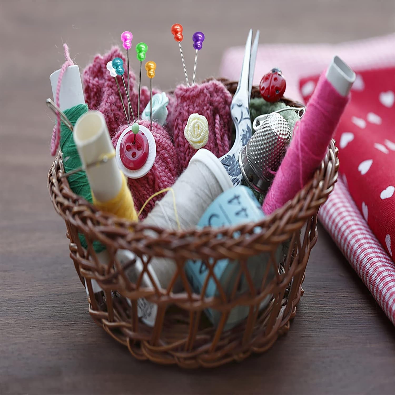 200Pcs Sewing Pins, Straight Pins with Gourd Pearlized Head Pin, Long 2.2 Inch Sewing Pins for Fabric, Multicolor Quilting Pins for Crafts Dressmaker DIY Decoration, Stick Pins for Sewing Project