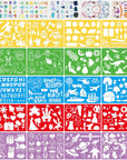 Stencil Drawing Kit for Kids, 25 Pcs Plastic Drawing Stencils with 400+ Shapes, Great Birthday Gift for Boy Girl