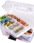 6890AG Small Project Box, Portable Art & Craft Organizer with Lift-Out Tray, [1] Plastic Storage Case, Clear