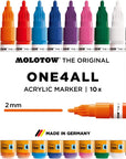 One4All 127HS Acryl Marker Basic-Set 1 (2,0 Mm Strichstärke, Hochdeckend Und Permanent, Uv-Beständig, Für Fast Alle Untergründe) 10 Stück Sortiert