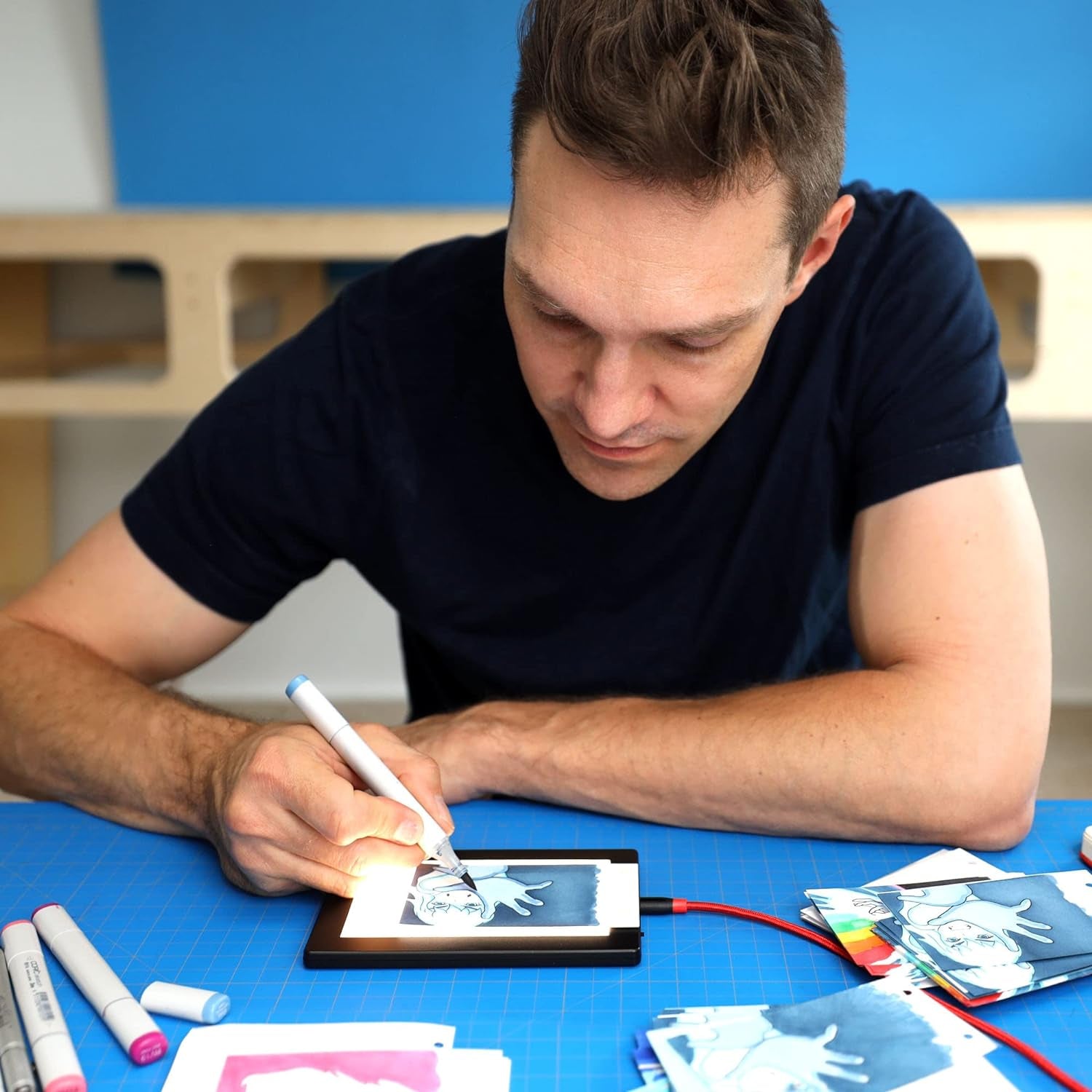 Official 'S Flipbook Starter Kit for Kids & Adults with LED Light Pad for Drawing & Tracing Animation, Premium Pre-Drilled Flip Book Paper, Removable Binding Screws