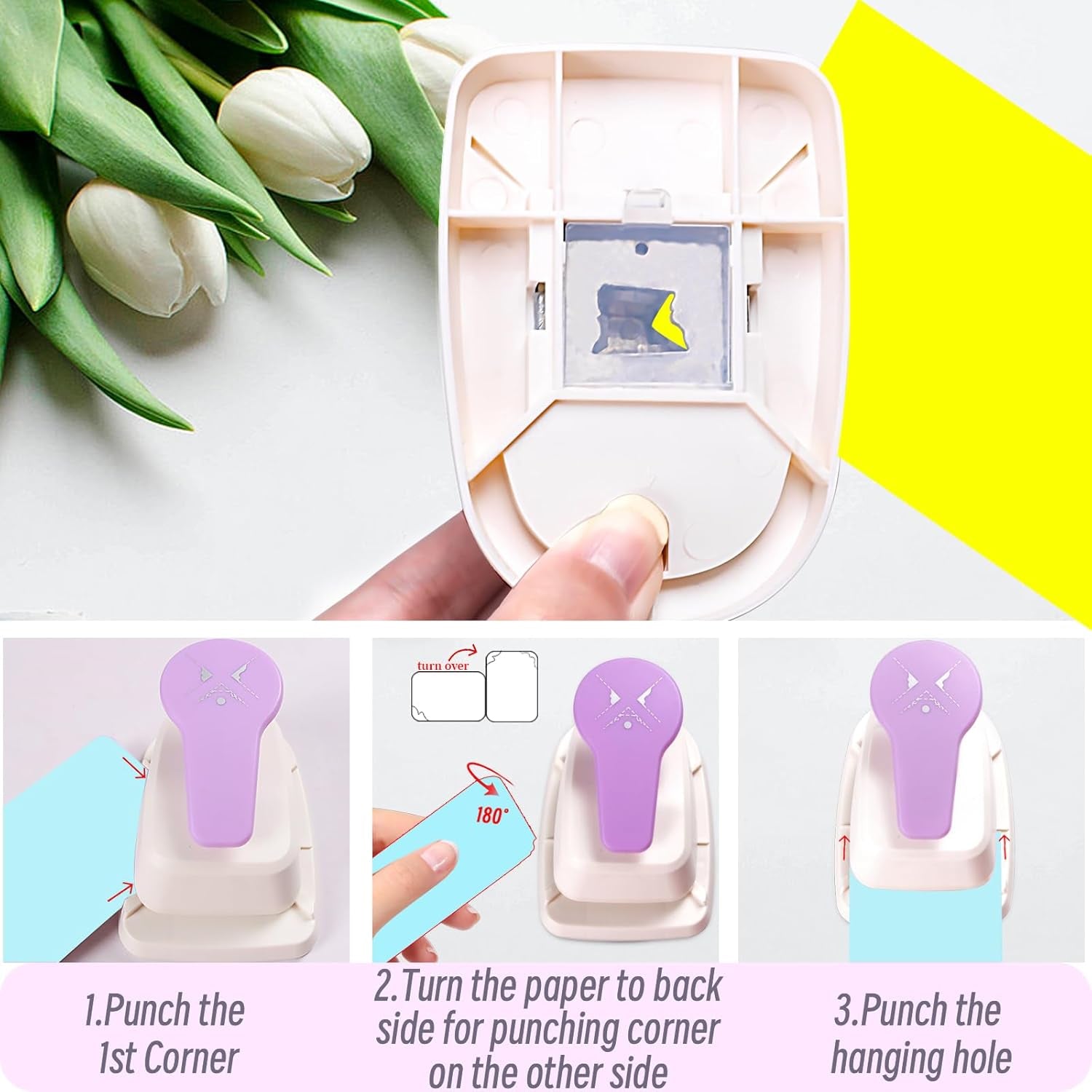 Tag Punch, 3 in 1 Craft Tag Punch, Tag Punches for Paper Crafts, Tag Hole Punch, Gift Tag Paper Punches, Anysize Punch, Tag Maker Punch, Craft Puncher for DIY Projects Card Making