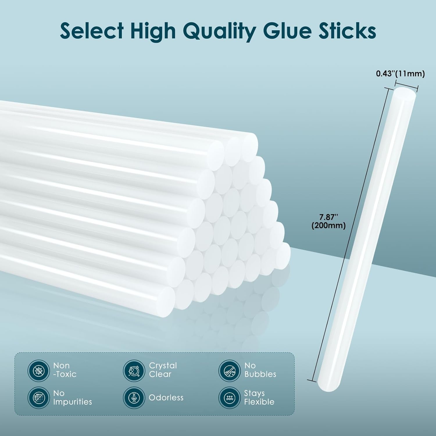 Hot Glue Gun Kit Glue Gun -  Craft Glue Gun Full Size(Not Mini) Glue Guns Heavy Duty Hot Glue Gun with 12Pcs Glue Sticks(0.43'' X 8") 100W for DIY Art