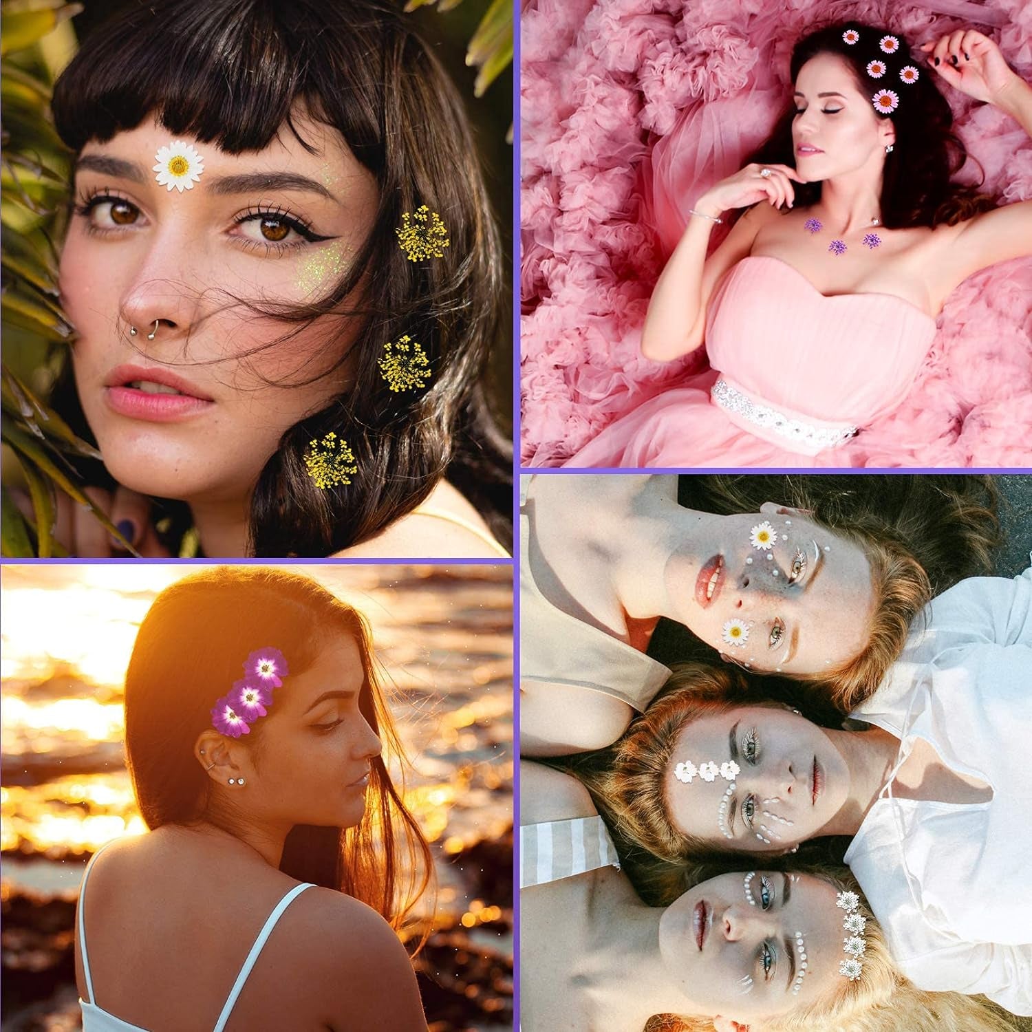 120 PCS Dried Flowers for Resin Molds, Natural Pressed Flowers Leaves Herbs Kit with Tweezers for DIY Art Crafts, Candle,Jewelry Making, Scrapbook Embellishment, Nail, Silicone Molds, Floral Decors