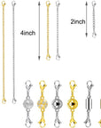 QACOWW 12 Pieces Necklace Extenders, Chain Extenders for Necklaces, Gold Jewelry Extenders, Chain Extenders for Necklace Bracelet Anklet Jewelry (Gold and Silver)