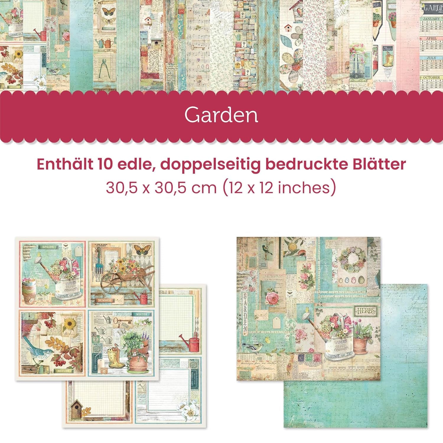 Stamperia Intl Scrapbooking Paper, Multi-Colored 10 Pack