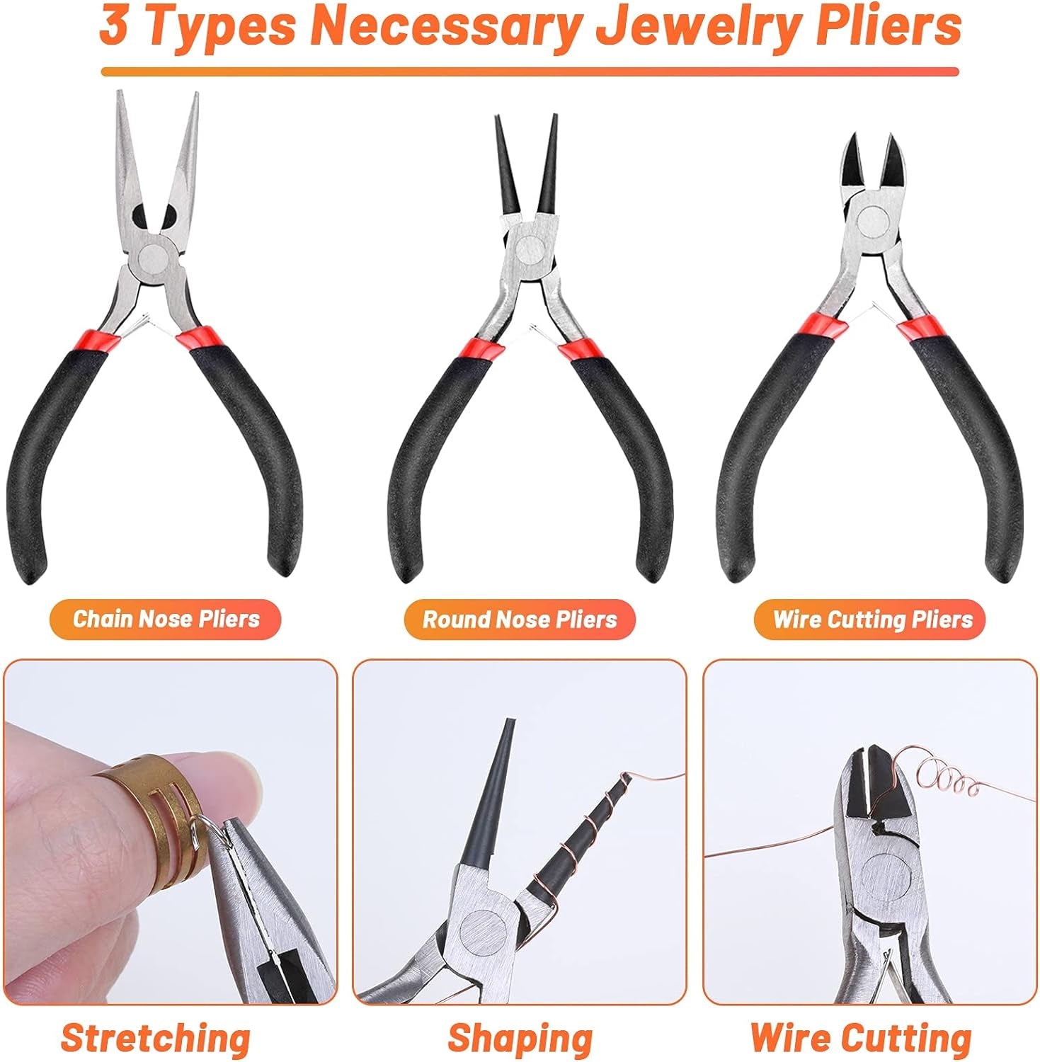 Jewelry Wire Wrapping Jewelry Making Supplies Kit, Ring Sizer Measuring Tools Kit with Tools, Ring Craft Wires, Jewelry Findings for Rings Repair