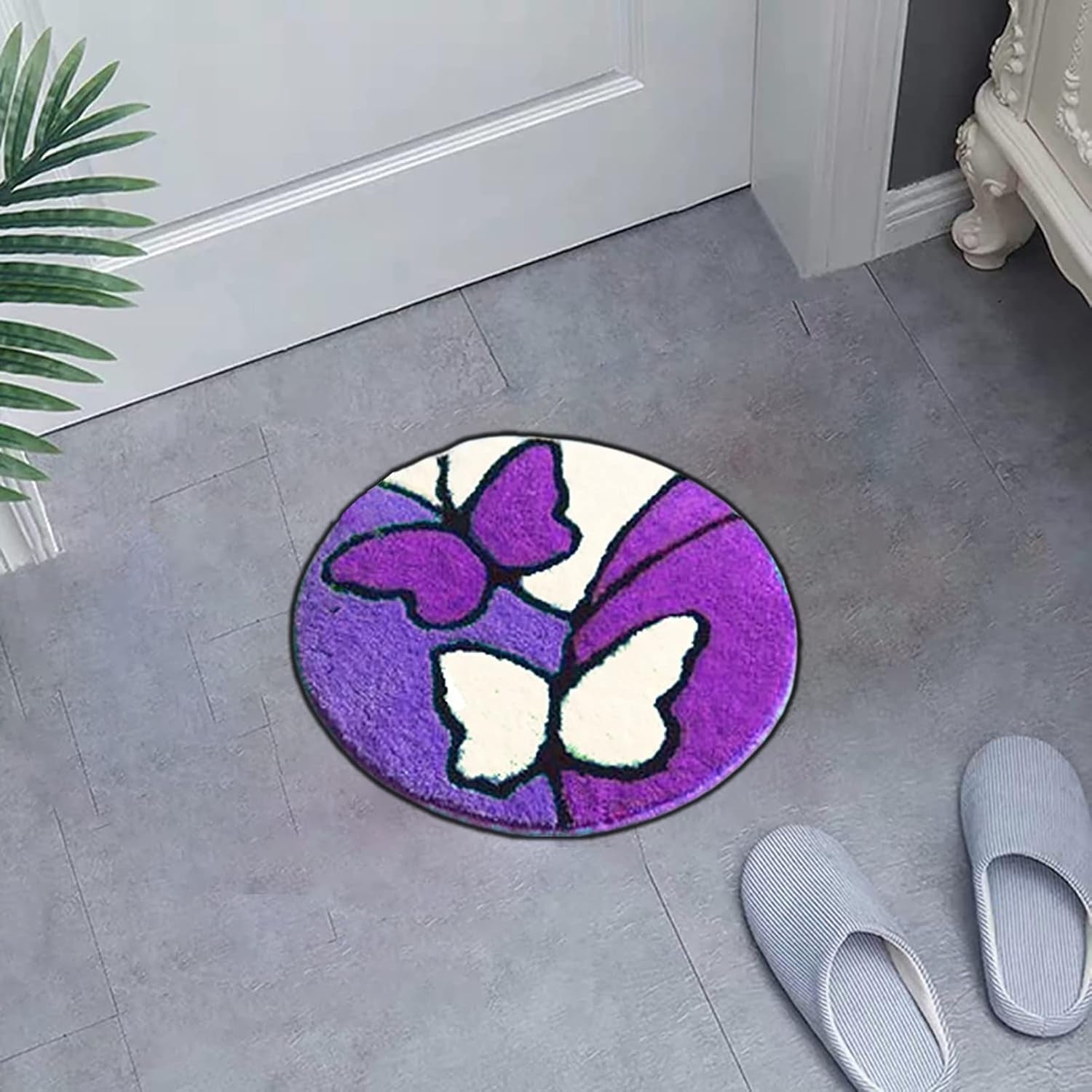 Latch Hook Kits for Adults Kids Butterfly DIY Floor Mats Rug Making Kits with Printed Canvas Carpet Doormat Tapestry Kits Needlework Creative Gift for Beginners Home Decoration 20.5Inch X20.5Inch