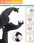 Snap Tool for Boat Cover - Heavy Duty Snap Fastener Snap Tool Snap Button Starter Kit with 15Mm Marine Grade Snap Button with Punch Hole Function for DIY Leather Canvas Tarps