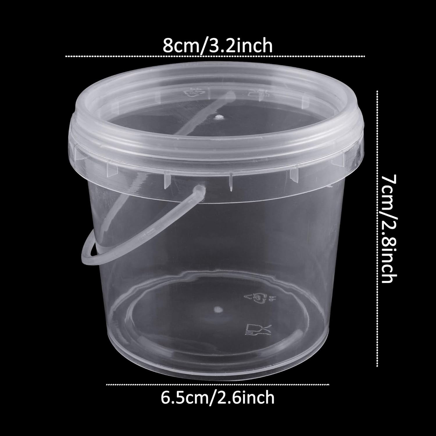 15 Pack 8 Oz Slime Containers with Lids and Handles,Mini Toy Storage Case