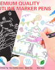 48 Outline Markers for Teen Girl Gifts Trendy Stuff, Glitter Markers Metallic Markers for Doodle Writing,Crafts for Girls 8-12