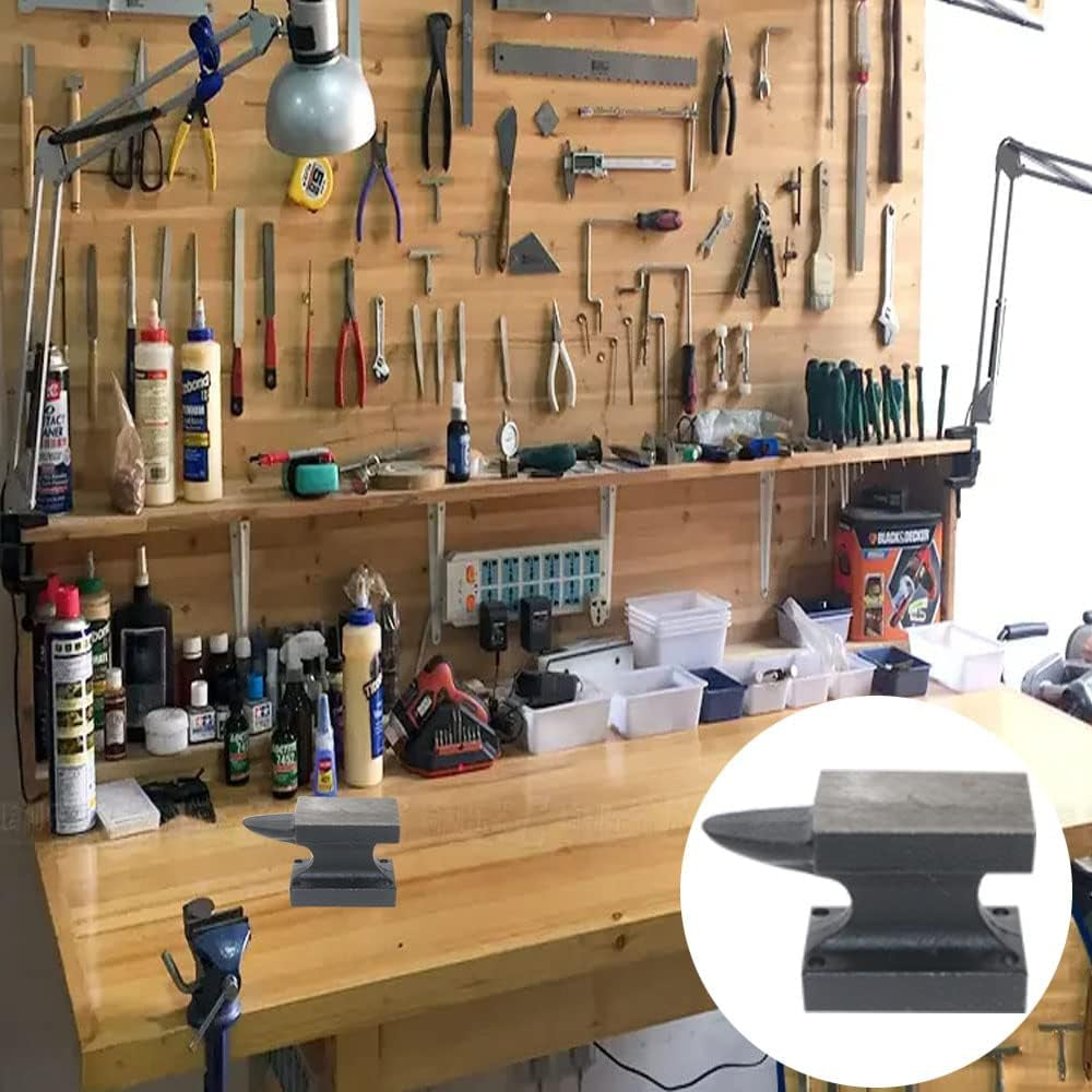 Iron Horn Anvil Bench Block,Small Iron Single Horn Base Jeweler Blacksmith Tool, Metal Stamping Hammer for Jewelry Making