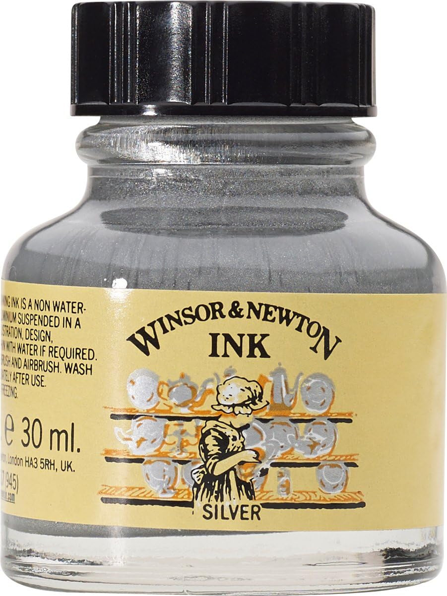 Drawing Ink, 30Ml Bottle, Black Dropper Cap