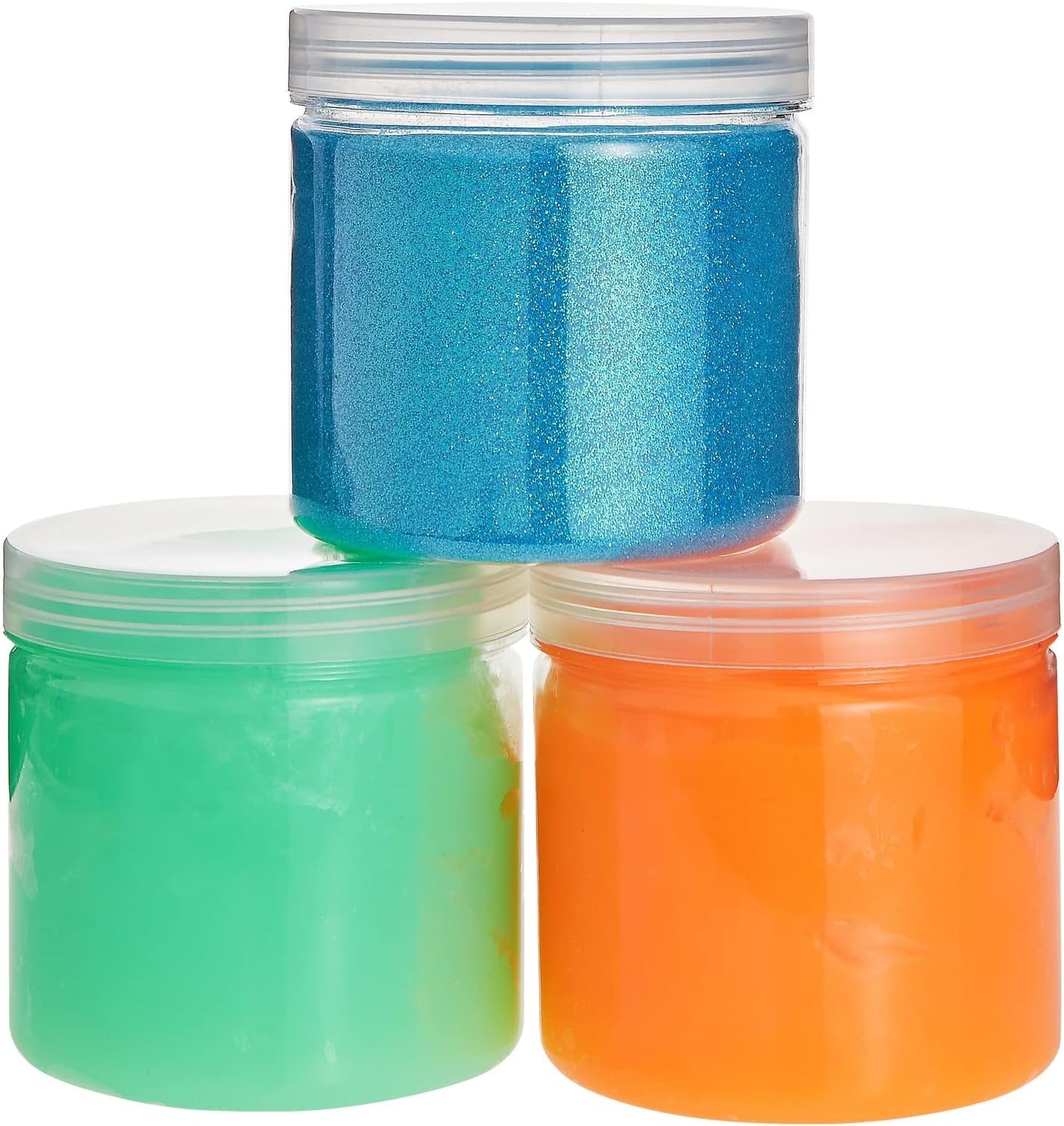 Slime Containers with Lids - 8 Pack Clear Plastic Jars for Kids DIY Crafts (12 Oz)