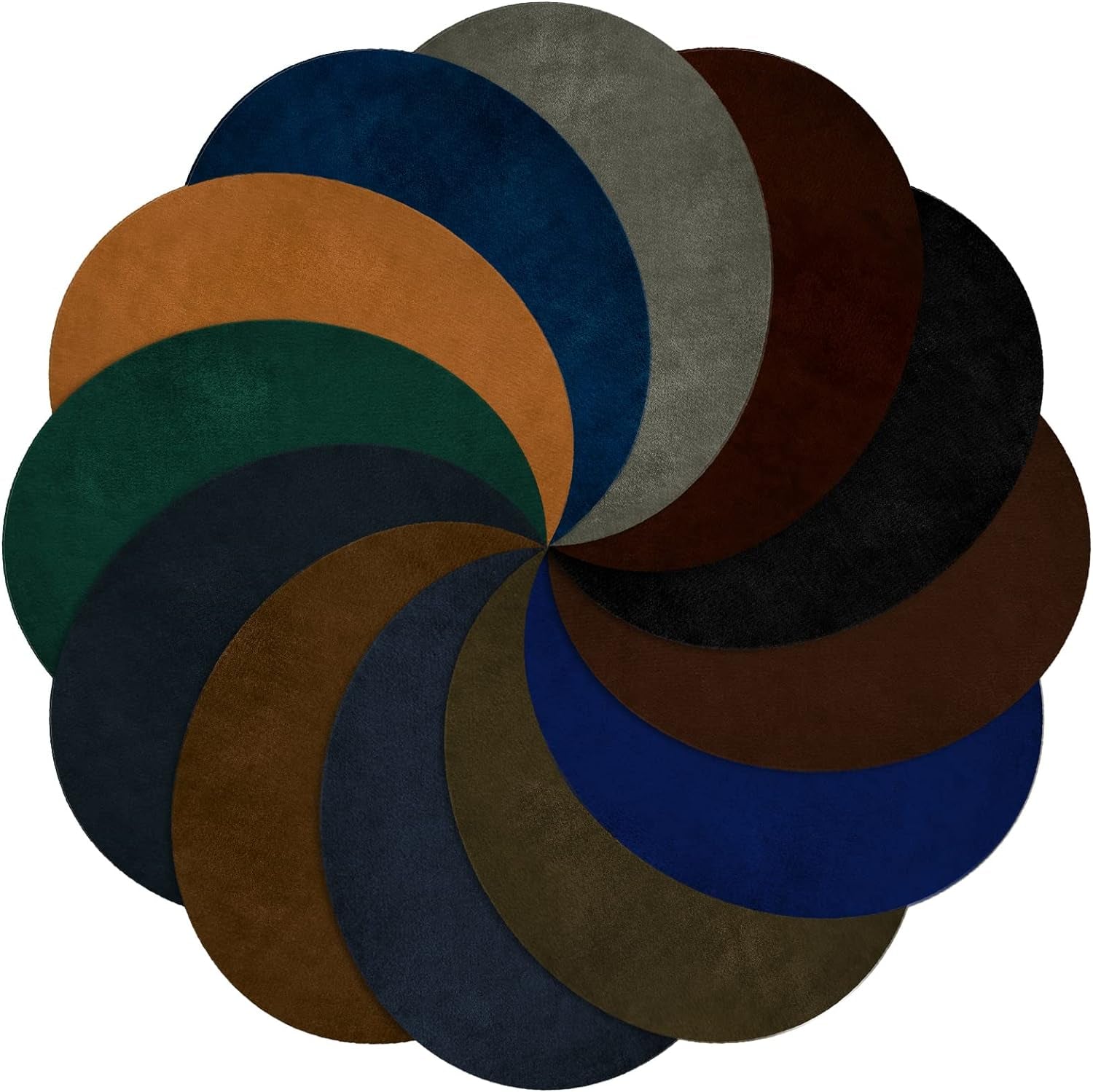 24 Pcs Elbow Patches 12 Colors Oval Suede Elbow Patches for Sweaters Fabric Men Elbow Patch Appliques Cloth Iron on and Sew on Elbow Patches for Repair Shirt Jeans Jacket 5.5 X 4.3 Inch (Simple Color)