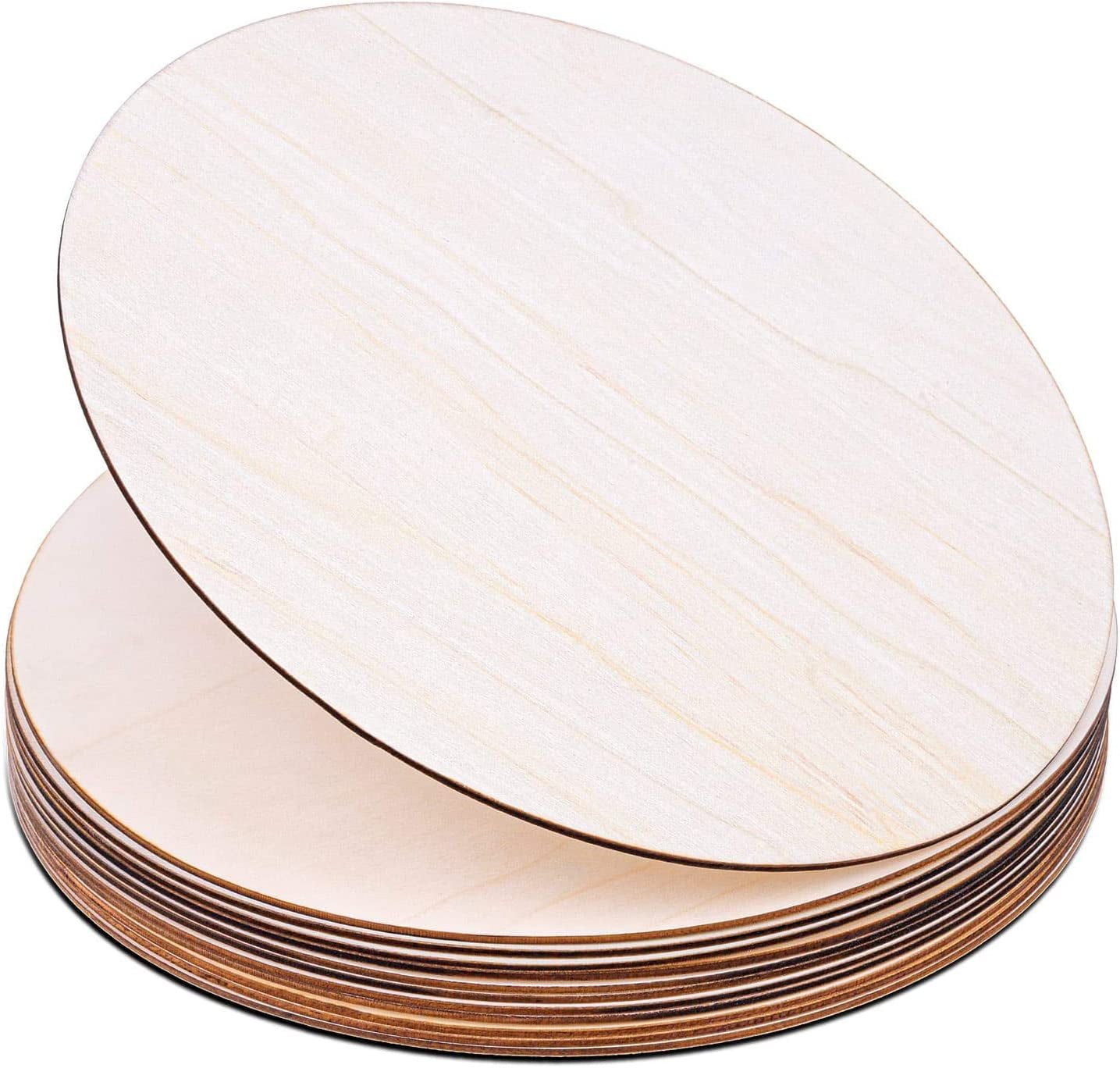 Wood Circles for Crafts,  12 Pack 12 Inch Unfinished Wood Rounds Wooden Cutouts for Crafts, Door Hanger, Door Design, Wood Burning