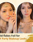 Gold Foil Flakes for Resin -15G, Jewelry Making, Imitation Gold Foil Flakes Metallic Leaf for Nails, Painting, Crafts, Slime and Resin Jewelry Making (Gold, Silver, Copper Colors)