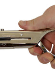 Single Hole Heavy Duty Hand Held Hole Punch - 1/8 Inch (3 Mm) Hole Punch, 2 Inch Reach, for Id Card, PVC Card, Badge, Foil, 5" Tall, Silver
