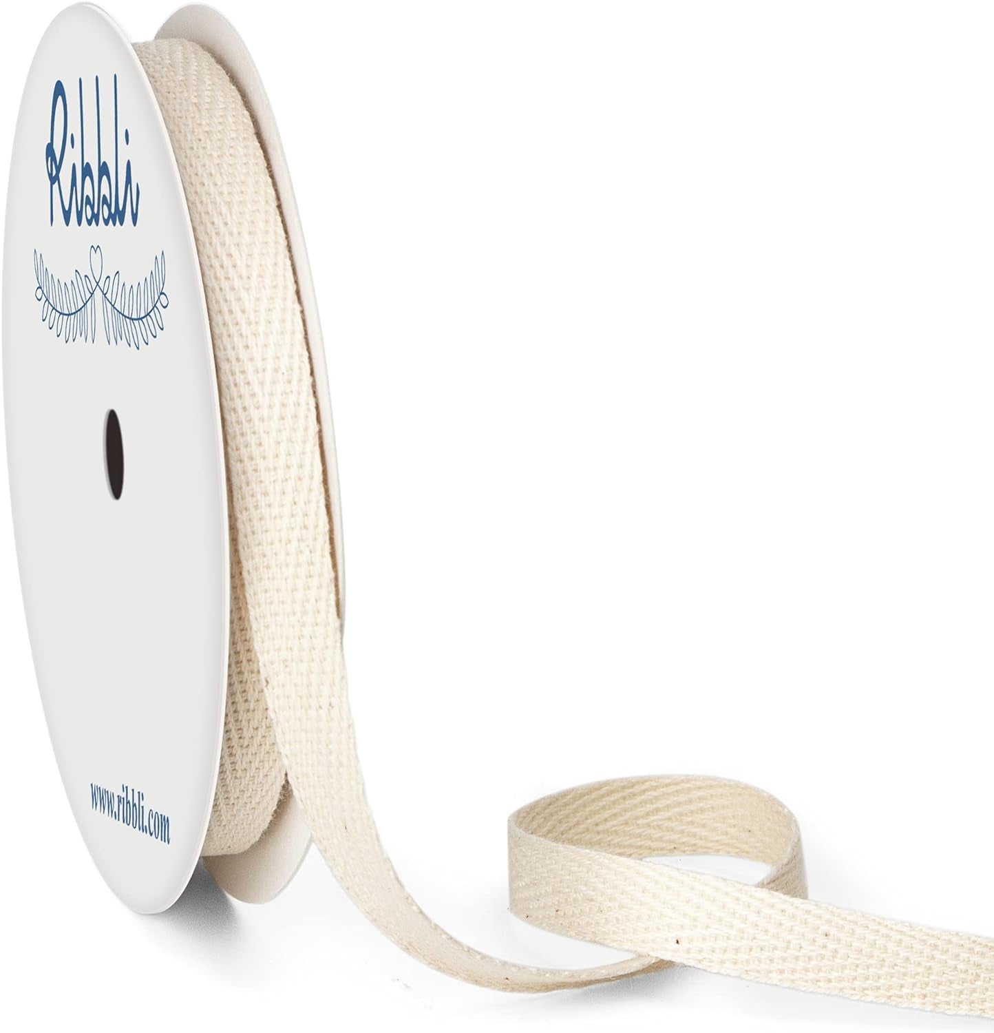 Cotton Twill Tape Ribbon, Herringbone Tape 1/2 Inch X 10 Yard Spool,Natural,100% Cotton Ribbon,Herringbone Ribbon Use for Gift Wrapping,Home Decor,Floral Decoration