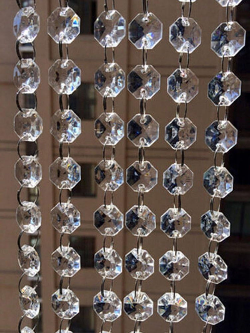 33/100FT Clear Acrylic Crystal Bead Garland Chandelier Hanging Wedding Supplies (33FT)