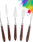 5Pcs Palette Knife,Stainless Steel Spatula Palette Knife Set, Pallet Knife,Painting Knives,Oil Painting Accessories for Oil, Canvas, Acrylic Painting by