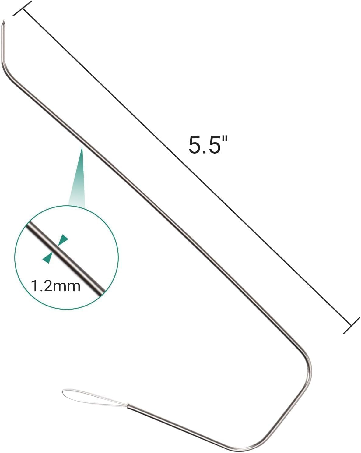 2 Pcs Big Eye U-Shape Needles- 7" Electric Clay Bead Spinner Accessories for Jewelry Making, Bracelets, Necklaces, and Waist Crafts - Compatible with  Clay Bead Spinner