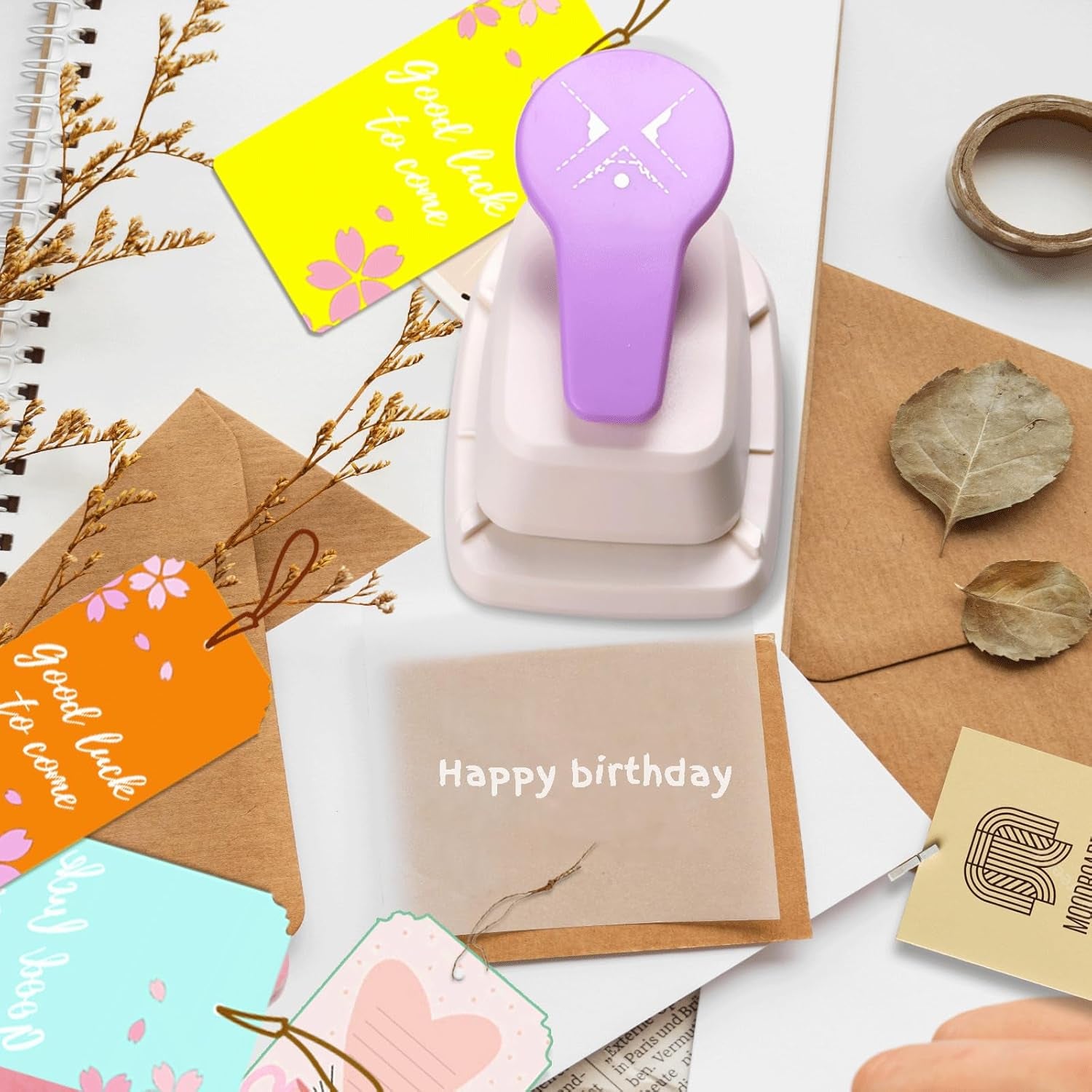 Tag Punch, 3 in 1 Craft Tag Punch, Tag Punches for Paper Crafts, Tag Hole Punch, Gift Tag Paper Punches, Anysize Punch, Tag Maker Punch, Craft Puncher for DIY Projects Card Making