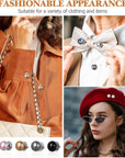 Women Shirt Brooch Pins: 25Pcs Pearl Cover up Button Pin Safety Brooch Buttons - No Sew Metal Tie Tacks Clips for Clothing Dress Supplies Decoration
