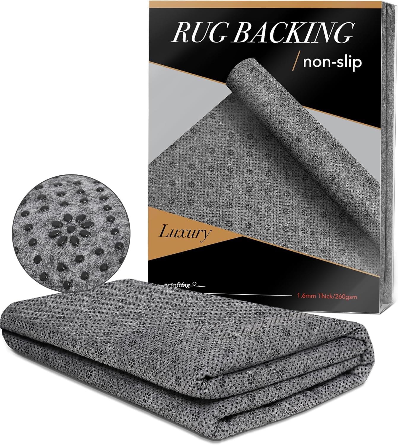 80" X 80" Non Slip Area Rug Pad, Non Skid Rug Backing for Carpet Premium Thick Rug Gripper for Hardwood Floors Ideal Rug Tufting Gun Supplies Rug Making