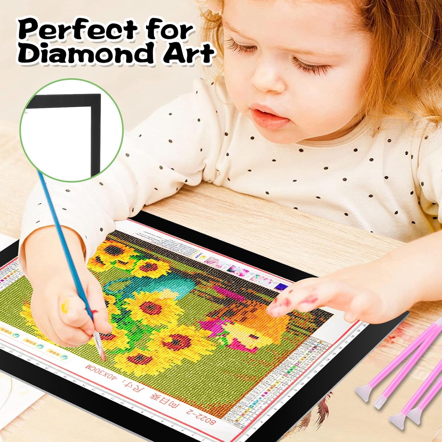 A4 LED Light Tracing Box Pad, Adjustable 9X12 Inch USB Powered Artcraft Portable Light Copy Board for Tattoo Transferring Artists DIY Drawing Diamond Art Sketching