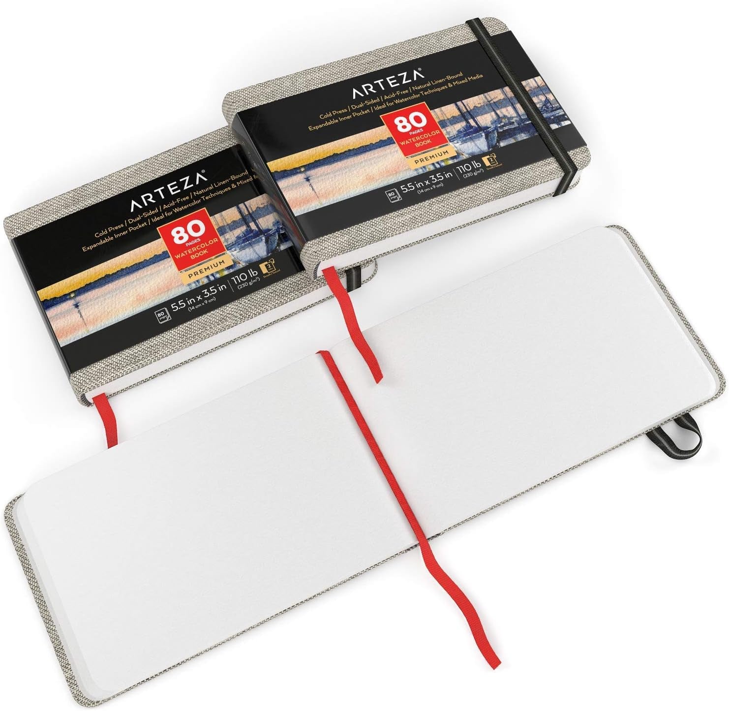 Watercolor Book, Pack of 3, 80 Pages Each, 3.5X5.5 Inch Watercolor Notebook, 110Lb/230Gsm Water Color Paper