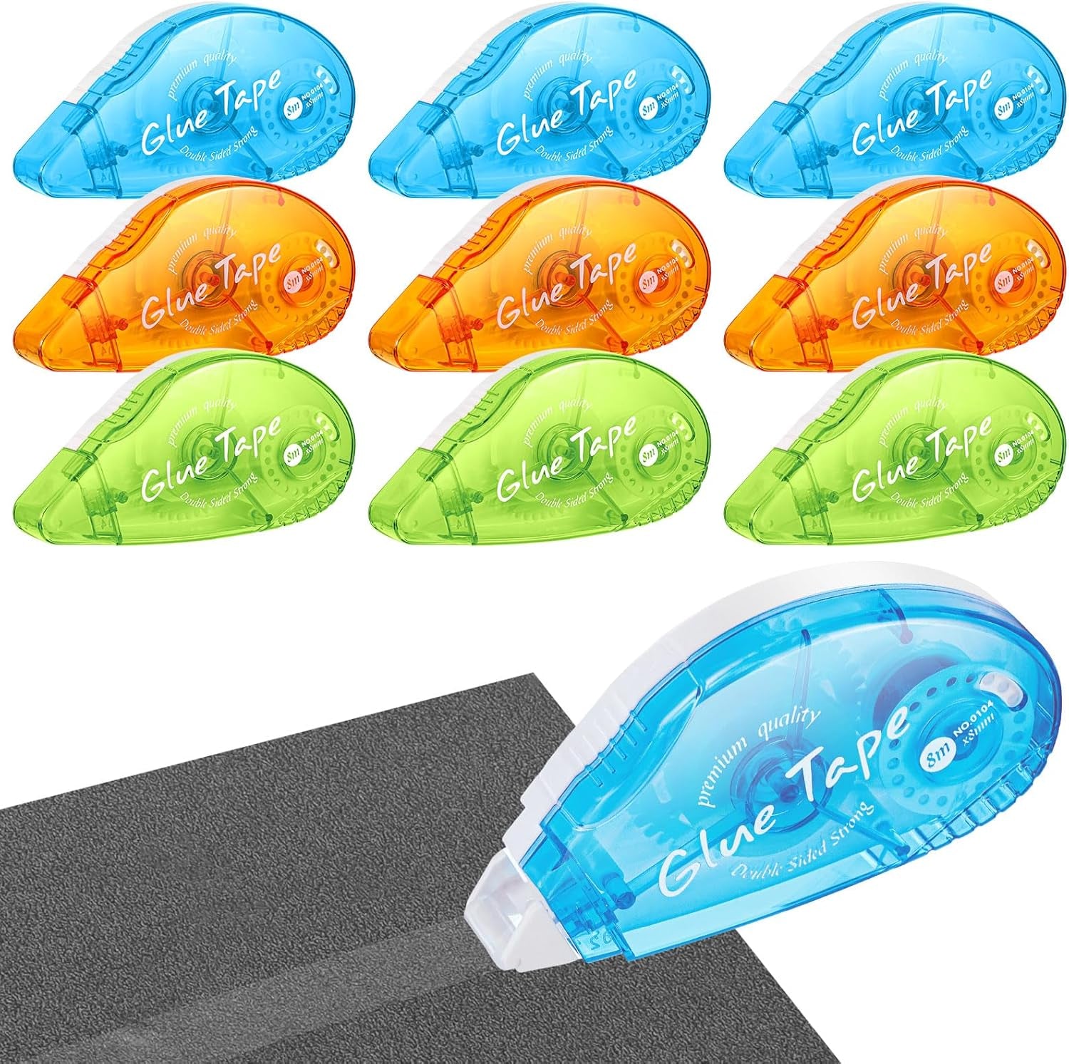 6 Pcs Double Sided Scrapbooking Tape Roller, Double Sided Adhesive Tape Glue Tape Roller Tape Runner for Crafts Scrapbooking Supplies Gift Wrapping (0.32Inch×26Ft; 0.24Inch×20Ft)