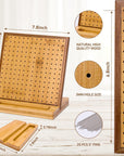 7.8" Crochet Blocking Board with 20 Pins/Pegs, Blocking Board for Crocheting Knitting, Bamboo Granny Square Blocking Boards for Crochet Projects, Wooden Crocheting Accessories Gifts for Crocheters