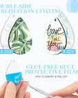 Sublimation Earring Blanks Bulk - 30 Pcs Wood Earrings Blanks with Blue Protective Film - Unfinished MDF Teardrop Earrings for Sublimation Printing with Template, Weeder, Hooks, Jump Rings