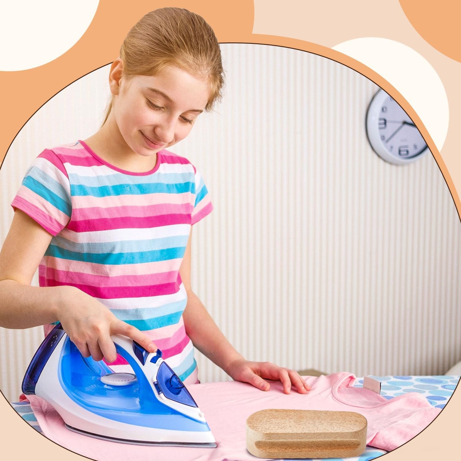 2 Pcs Beech Wood Tailors Clapper Wooden Clapper Sewing Tool Steam Iron Tailor Wooden Clapper for Sewing Quilting Ironing (7 Inch)