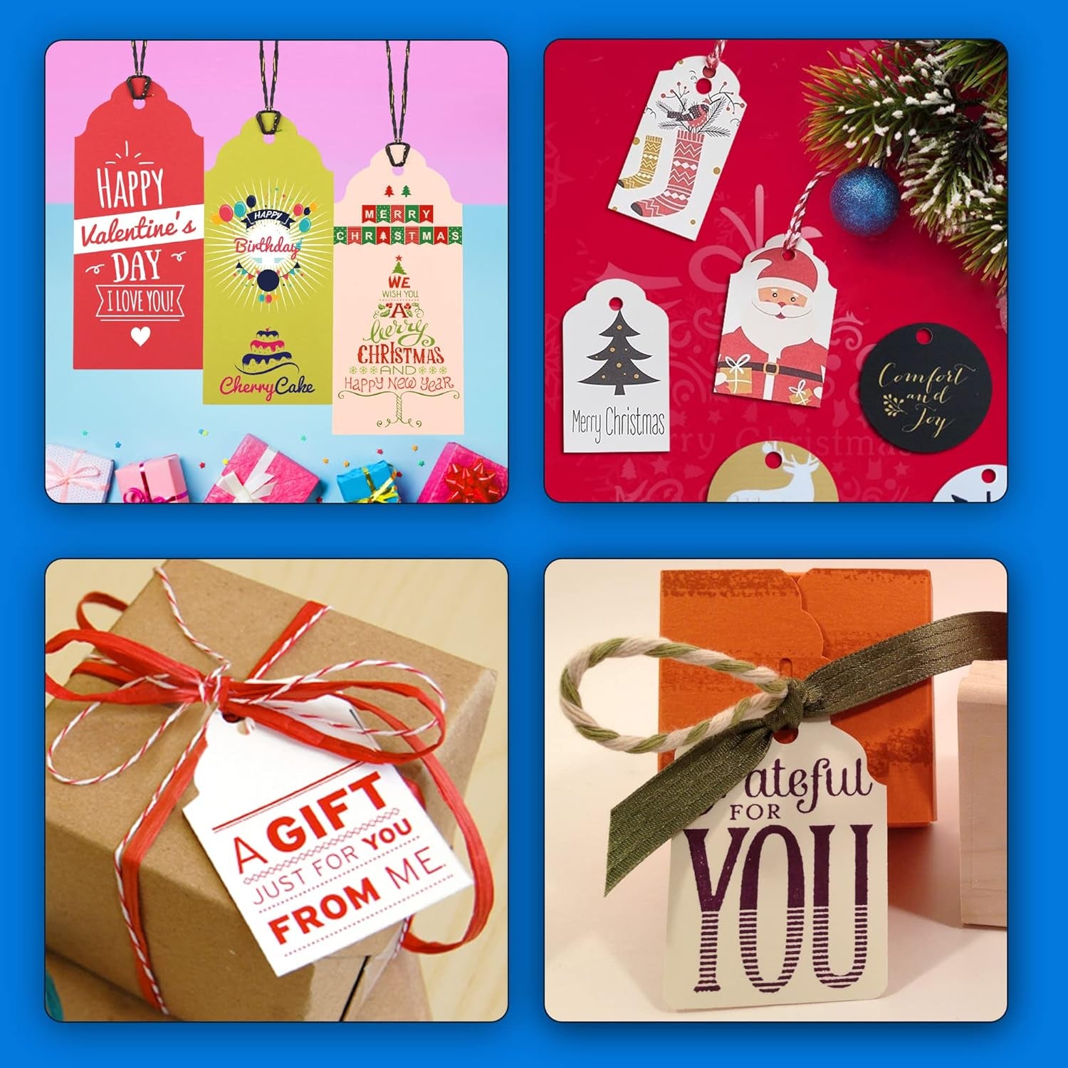 Paper Craft Tag Punch 1.5" 2" 2.5" - with 1 Roll Hemp Rope 32Ft - Tag Shape Lever Action Craft Puncher for Paper Crafting Scrapbooking Cards Arts for DIY Projects