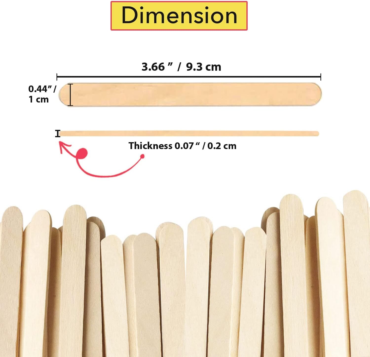 300 Pcs Mini Natural Wooden Food Grade Craft Sticks - Ice Cream Stick - Popsicle - 3.5 Inch Length - Suit Crafting, Stirring, Paddle, Waxing, Small Ice Pop Stick for DIY Kids Popcicle